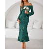 image:imageZESICA Womens Fall Off Shoulder Floral Wedding Guest Maxi DressesGreen
