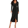 image:imageZESICA Womens Fall Long Sleeve Wrap Bodycon Cocktail Party DressesBlack