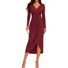 image:imageZESICA Womens Fall Long Sleeve Wrap Bodycon Cocktail Party DressesBurgundy