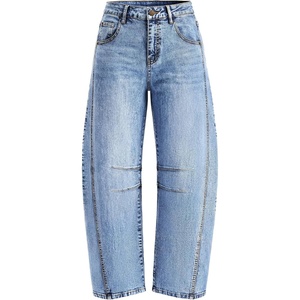 image:imageZESICA 2026 Barrel Jeans for Women Trendy Wide Leg PantsLight Blue
