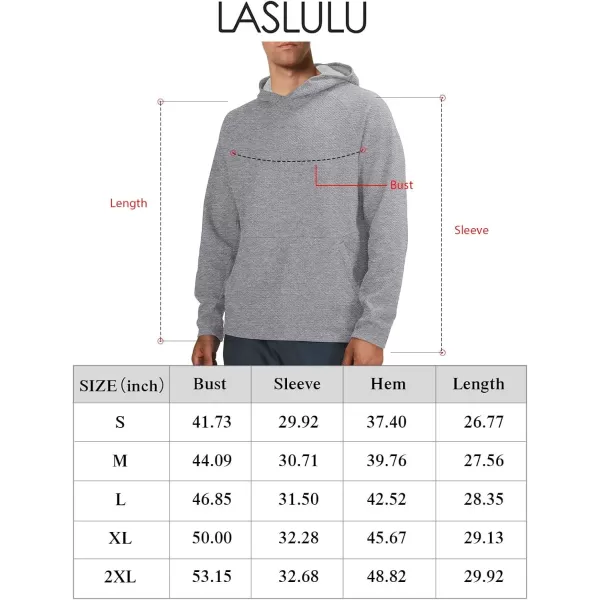 LASLULU Mens Hoodies Athletic Long Sleeve Pullover Sweatshirt Hooded Workout Tops with PocketsBlack