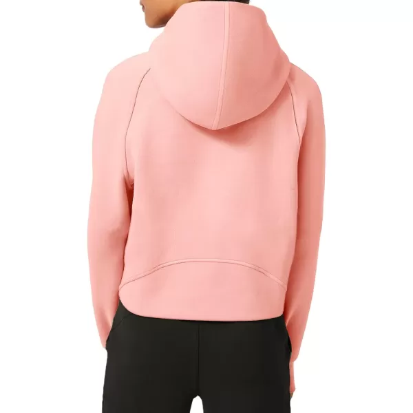 LASLULU Womens Fleece Hoodies Pullover 12 Zip Up Sweatshirts Long Sleeve Sweater Workout Jacket Fall Outfits 2024 Thumb HolePink