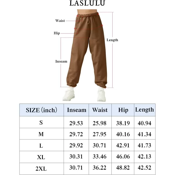 LASLULU Womens Fleece Sweatpants High Waisted Joggers Pants Athletic Lounge Trousers with PocketsBlack