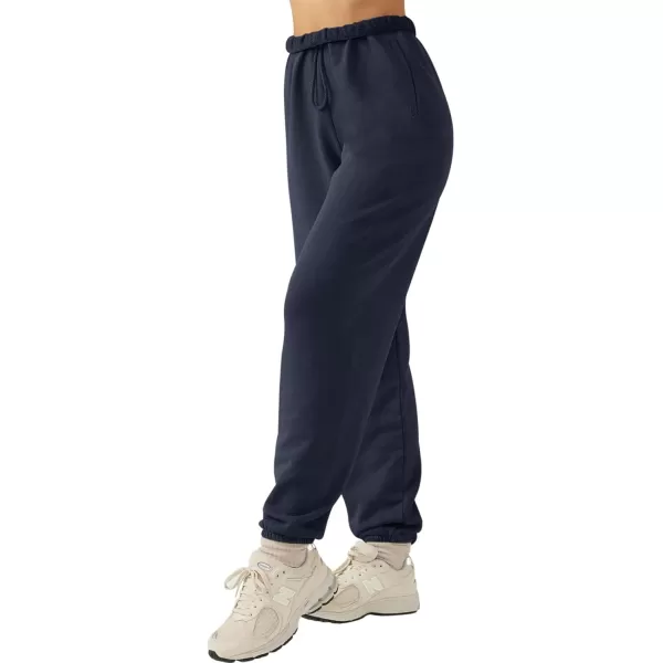 LASLULU Womens Fleece Sweatpants High Waisted Joggers Pants Athletic Lounge Trousers with PocketsNavy Blue