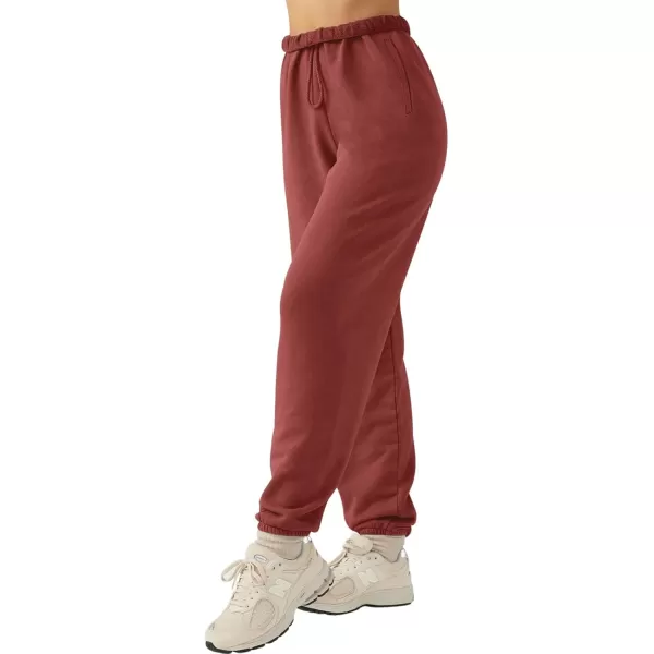 LASLULU Womens Fleece Sweatpants High Waisted Joggers Pants Athletic Lounge Trousers with PocketsRust Red