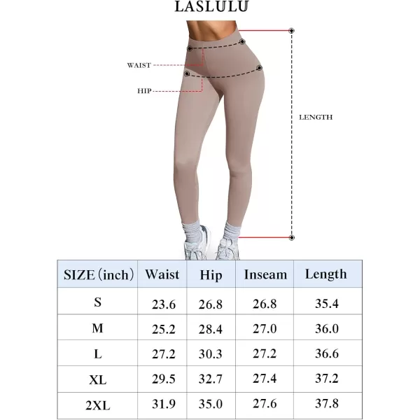 LASLULU High Waisted Workout Leggings for Women 27quot Double Seamed Buttery Soft Compression Leggings Yoga Workout PantsBlack