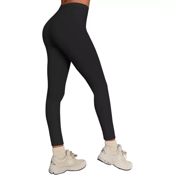 LASLULU High Waisted Workout Leggings for Women 27quot Double Seamed Buttery Soft Compression Leggings Yoga Workout PantsBlack