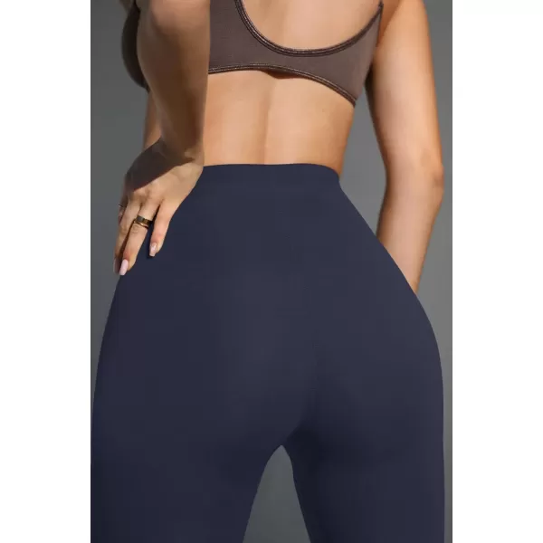 LASLULU High Waisted Workout Leggings for Women 27quot Double Seamed Buttery Soft Compression Leggings Yoga Workout PantsNavy Blue