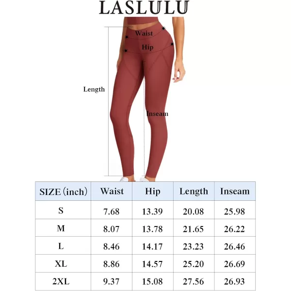 LASLULU VHigh Waist Workout Leggings for Women 26quot Tummy Control Buttery Soft Compression Leggings Yoga Workout PantsBlack