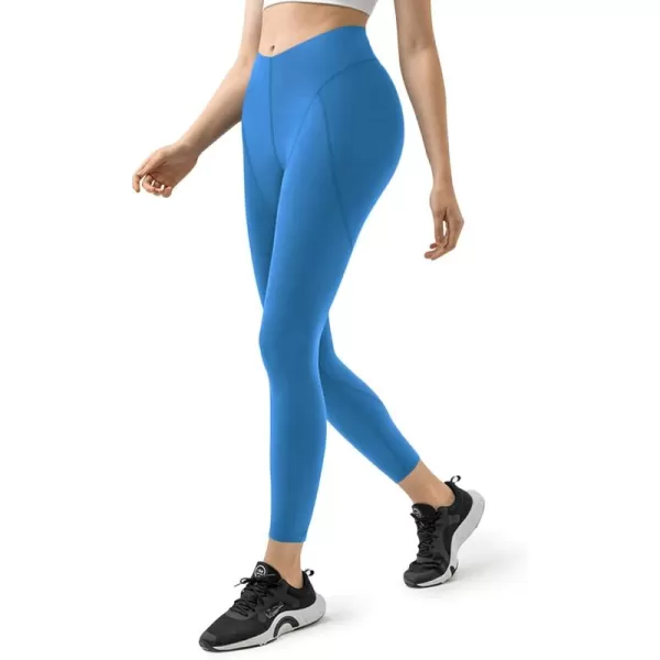 LASLULU VHigh Waist Workout Leggings for Women 26quot Tummy Control Buttery Soft Compression Leggings Yoga Workout PantsBlue