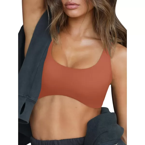 LASLULU Sexy Sports Bras for Women Scoop Neck Sleeveless Padded Bra Workout Yoga Bra Crop TopTopaz