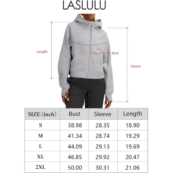 LASLULU Womens Full Zipper Hoodies Fleece Lined Collar Pullover Sweatshirts Long Sleeve Crop Tops Sweater Thumb Hole