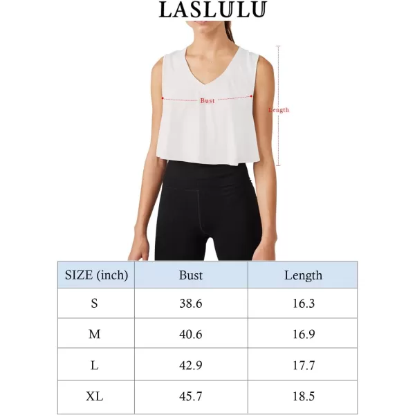 imageLASLULU Flowy V Neck Workout Tops for Women Sexy Summer Muscle Tank Sleeveless Loose Fit Athletic Shirts Yoga Crop Top