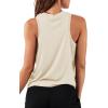 imageLASLULU Womens Crop Tops Sleeveless Workout Tops Halter Neck Cropped Tank Tops Flowy Athletic Shirts Muscle TankBeige