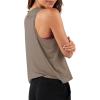 imageLASLULU Womens Crop Tops Sleeveless Workout Tops Halter Neck Cropped Tank Tops Flowy Athletic Shirts Muscle TankLight Coffee