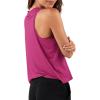imageLASLULU Womens Crop Tops Sleeveless Workout Tops Halter Neck Cropped Tank Tops Flowy Athletic Shirts Muscle TankRose Red