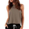 imageLASLULU Womens Crop Tops Sleeveless Workout Tops Halter Neck Cropped Tank Tops Flowy Athletic Shirts Muscle TankLight Coffee