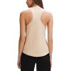 imageLASLULU Womens Cotton Racerback Workout Tank Tops Loose Fit Scoop Neck Sleeveless Athletic Gym ShirtsApricot