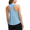 imageLASLULU Womens Cotton Racerback Workout Tank Tops Loose Fit Scoop Neck Sleeveless Athletic Gym ShirtsLight Blue