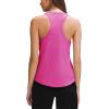imageLASLULU Womens Cotton Racerback Workout Tank Tops Loose Fit Scoop Neck Sleeveless Athletic Gym ShirtsNeon Rose Red