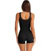 imageLASLULU Womens Longline Sports Bras Workout Yoga Gym Athletic Bra Tops Clothes Shirts Compression Padded Crop Tank TopsBlack