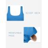 imageLASLULU Womens Longline Sports Bras Workout Yoga Gym Athletic Bra Tops Clothes Shirts Compression Padded Crop Tank TopsBlue