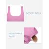 imageLASLULU Womens Longline Sports Bras Workout Yoga Gym Athletic Bra Tops Clothes Shirts Compression Padded Crop Tank TopsPink