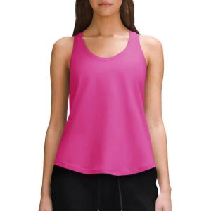 imageLASLULU Womens Cotton Racerback Workout Tank Tops Loose Fit Scoop Neck Sleeveless Athletic Gym ShirtsNeon Rose Red