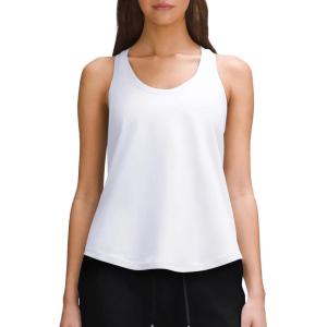 imageLASLULU Womens Cotton Racerback Workout Tank Tops Loose Fit Scoop Neck Sleeveless Athletic Gym ShirtsWhite
