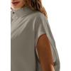 imageLASLULU Womens Polo Shirts Short Sleeve Oversized T Shirts Summer Casual Work Workout Gym Hiking TopsMineral Green