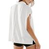 imageLASLULU Womens Polo Shirts Short Sleeve Oversized T Shirts Summer Casual Work Workout Gym Hiking TopsWhite