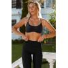 imageLASLULU Womens Sexy Y Back Sports Bra Padded Racerback Spaghetti Strap Workout Yoga Gym Athletic Bras Tops BralettesBlack