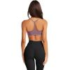 imageLASLULU Womens Sexy Y Back Sports Bra Padded Racerback Spaghetti Strap Workout Yoga Gym Athletic Bras Tops BralettesRed Bean Paste