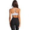 imageLASLULU Womens Sexy Y Back Sports Bra Padded Racerback Spaghetti Strap Workout Yoga Gym Athletic Bras Tops BralettesWhite
