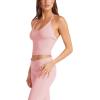 imageLASLULU Womens Sleeveless Halter Neck Workout Tops Adjustable Tie Camisole Backless Casual Basic Cami Gym Yoga Tank TopsPink