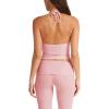 imageLASLULU Womens Sleeveless Halter Neck Workout Tops Adjustable Tie Camisole Backless Casual Basic Cami Gym Yoga Tank TopsPink