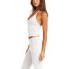 imageLASLULU Womens Sleeveless Halter Neck Workout Tops Adjustable Tie Camisole Backless Casual Basic Cami Gym Yoga Tank TopsWhite
