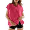 imageLASLULU Womens Polo Shirts Short Sleeve Oversized T Shirts Summer Casual Work Workout Gym Hiking TopsFiery Red