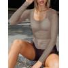 imageLASLULU Womens Active Long Sleeve Workout Tops Scoop Neck Athletic Yoga Gym Running Shirts Tops CutoutBrown