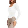 imageLASLULU Womens Active Long Sleeve Workout Tops Scoop Neck Athletic Yoga Gym Running Shirts Tops CutoutWhite