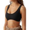 imageLASLULU Sexy Sports Bras for Women Scoop Neck Sleeveless Padded Bra Workout Yoga Crop TopBlack