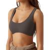 imageLASLULU Sexy Sports Bras for Women Scoop Neck Sleeveless Padded Bra Workout Yoga Crop TopDark Grey