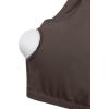 imageLASLULU Sexy Sports Bras for Women Scoop Neck Sleeveless Padded Bra Workout Yoga Crop TopDark Grey