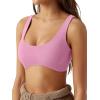 imageLASLULU Sexy Sports Bras for Women Scoop Neck Sleeveless Padded Bra Workout Yoga Crop TopPink