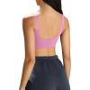 imageLASLULU Sexy Sports Bras for Women Scoop Neck Sleeveless Padded Bra Workout Yoga Crop TopPink