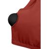 imageLASLULU Sexy Sports Bras for Women Scoop Neck Sleeveless Padded Bra Workout Yoga Crop TopRusty Red