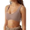 imageLASLULU Sexy Sports Bras for Women Scoop Neck Sleeveless Padded Bra Workout Yoga Crop TopSienna