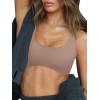 imageLASLULU Sexy Sports Bras for Women Scoop Neck Sleeveless Padded Bra Workout Yoga Crop TopSienna