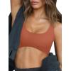 imageLASLULU Sexy Sports Bras for Women Scoop Neck Sleeveless Padded Bra Workout Yoga Crop TopTopaz