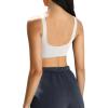 imageLASLULU Sexy Sports Bras for Women Scoop Neck Sleeveless Padded Bra Workout Yoga Crop TopWhite